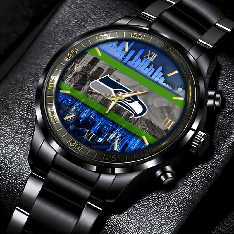 Seattle Seahawks Black Fashion Watch