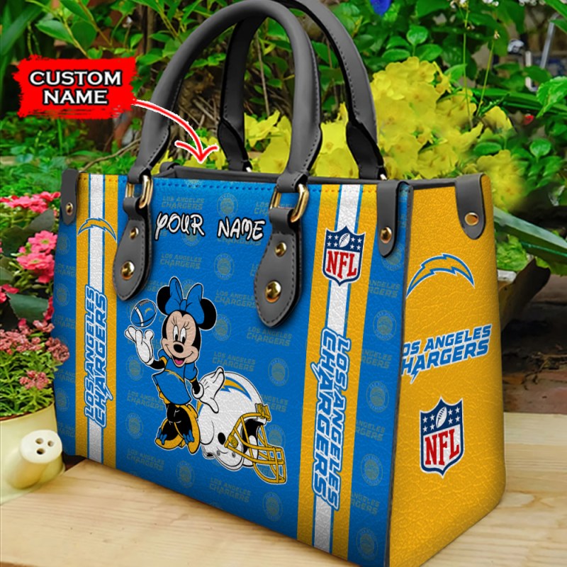 Los Angeles Chargers Personalized Leather Hand Bag