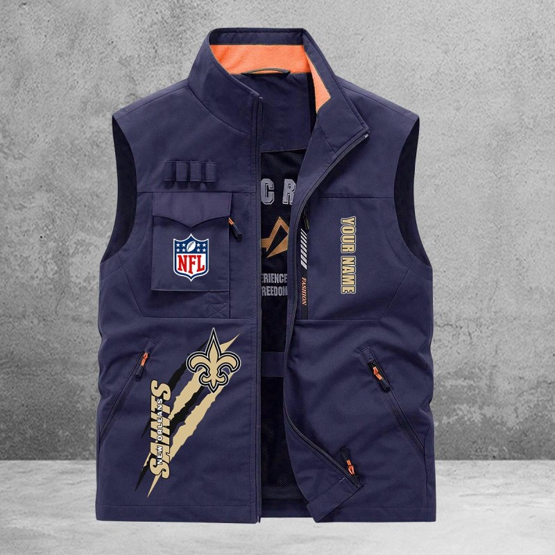 New Orleans Saints Multi-Pockets Vest - Back View
