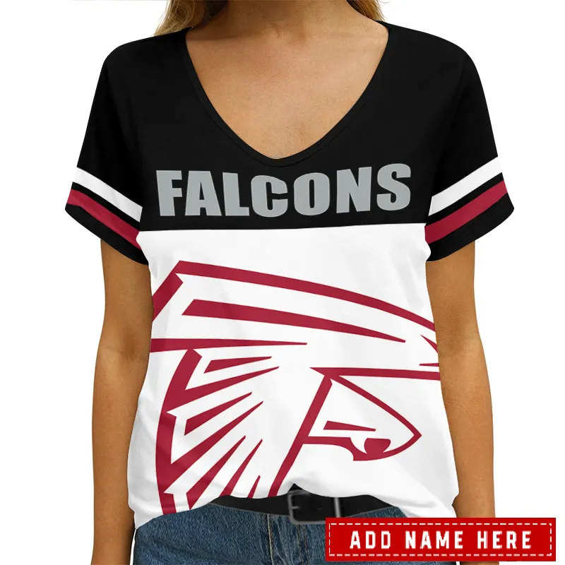 Atlanta Falcons Personalized V-neck Women T-shirt