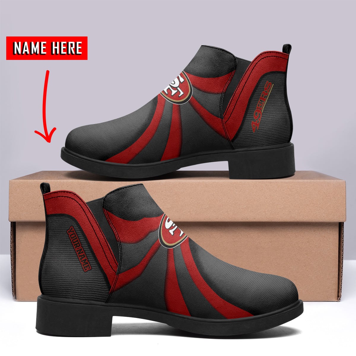 San Francisco 49ers Personalized Comfort & Fashion Short Boots