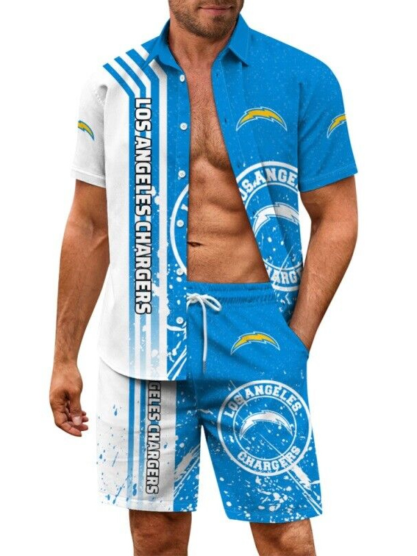 Los Angeles Chargers Hawaiian Shirt and Shorts