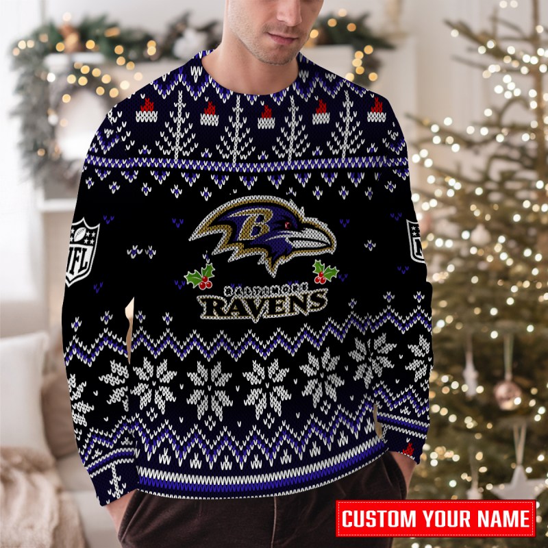 Baltimore Ravens Ugly Christmas Sweater Full View