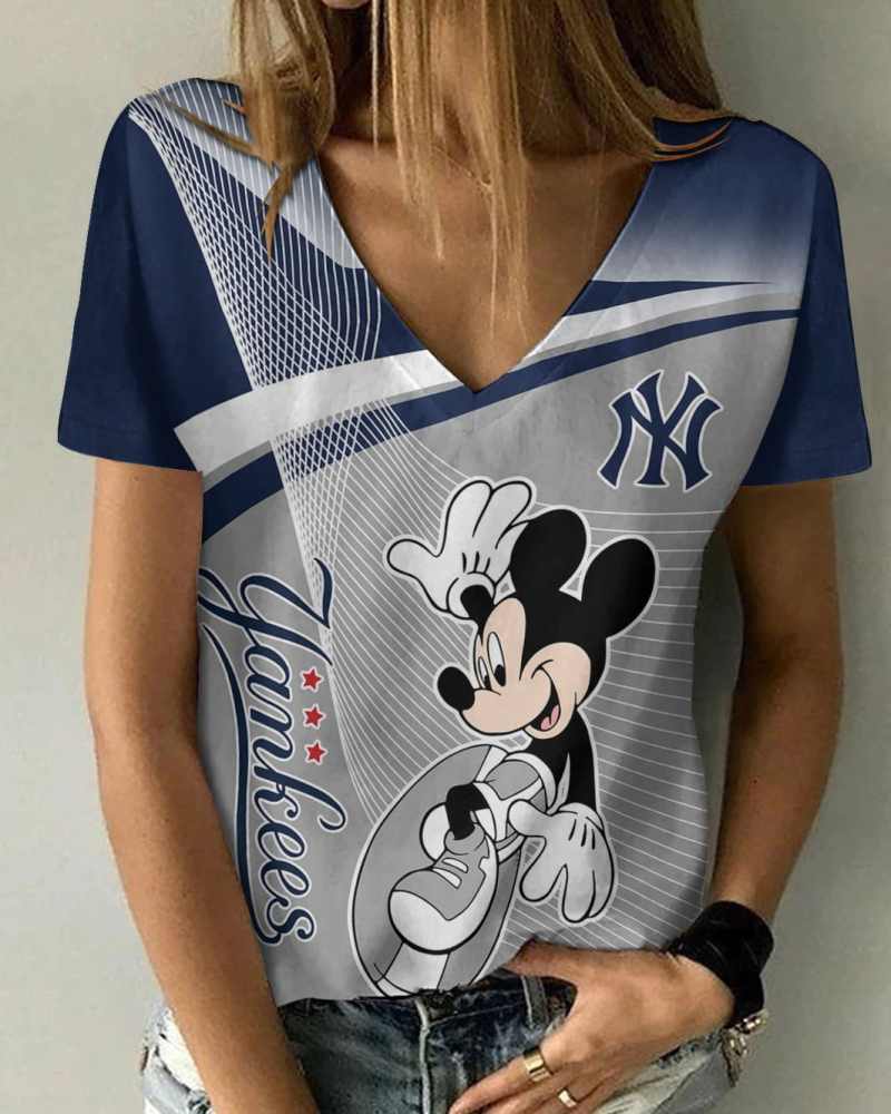 New York Yankees Summer V-neck T-shirt