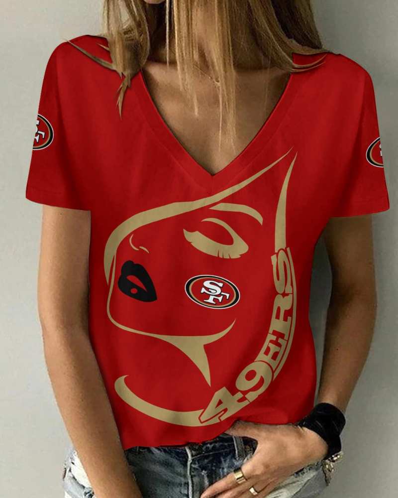 San Francisco 49ers Summer V-Neck Women's T-Shirt