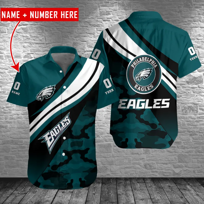Sizing Chart for Philadelphia Eagles Button Shirt