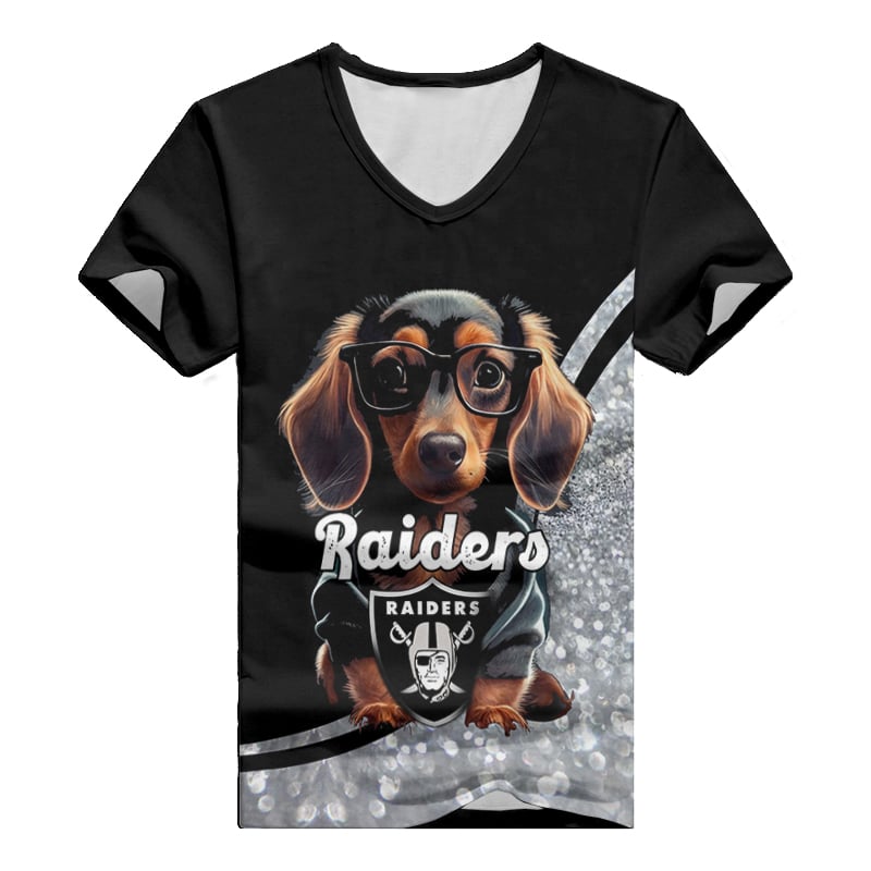 Las Vegas Raiders V-neck T-shirt back view