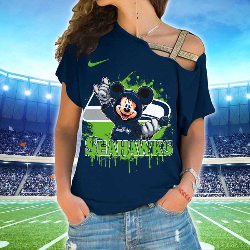 Seattle Seahawks One Shoulder Shirt Front