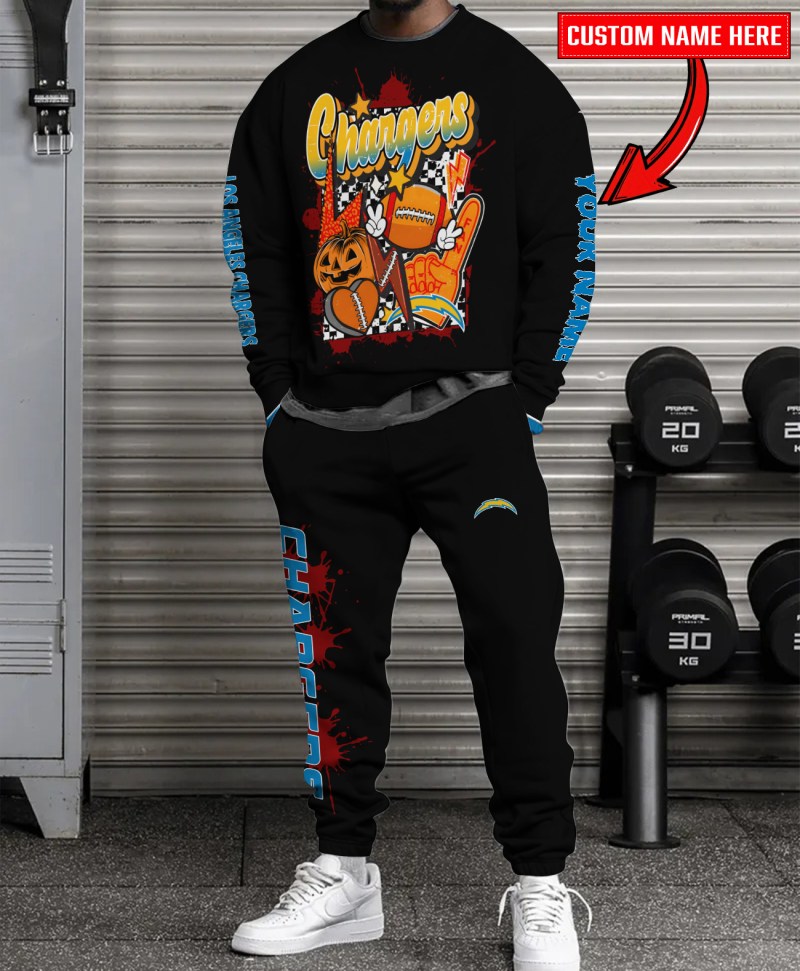 Los Angeles Chargers Halloween Collection Sweatshirt and Sweatpants Set