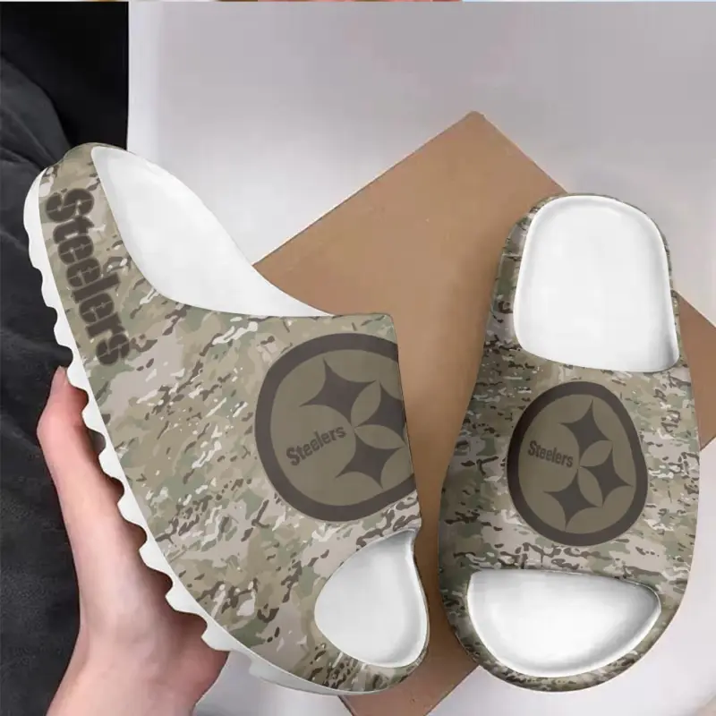 Pittsburgh Steelers Yeezy Slippers Side View