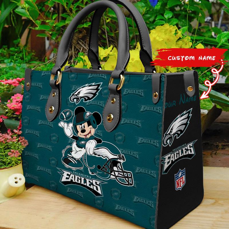 Philadelphia Eagles Personalized Leather Hand Bag - Image 1