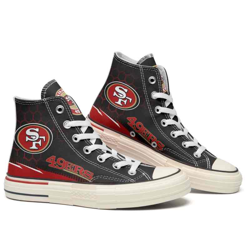 San Francisco 49ers New High Top Canvas Shoes 1