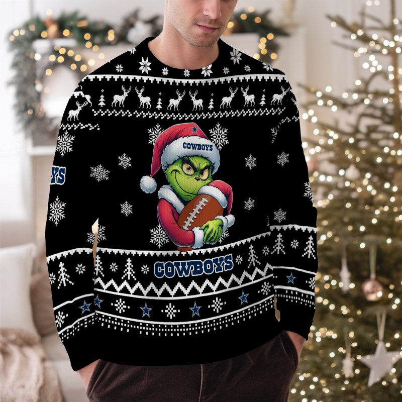 Dallas Cowboys Ugly Christmas Sweater Outdoor View 1