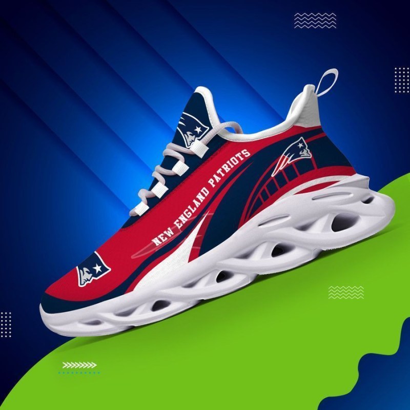 New England Patriots Yezy Running Sneakers Side View
