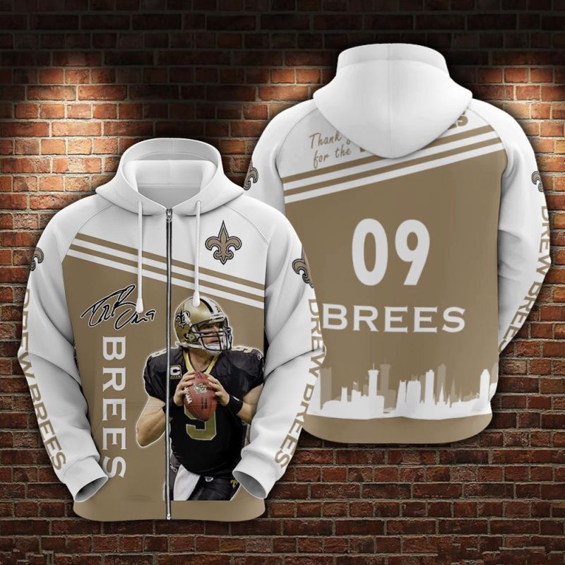 Drew Brees New Orleans Saints Limited Hoodie Side View