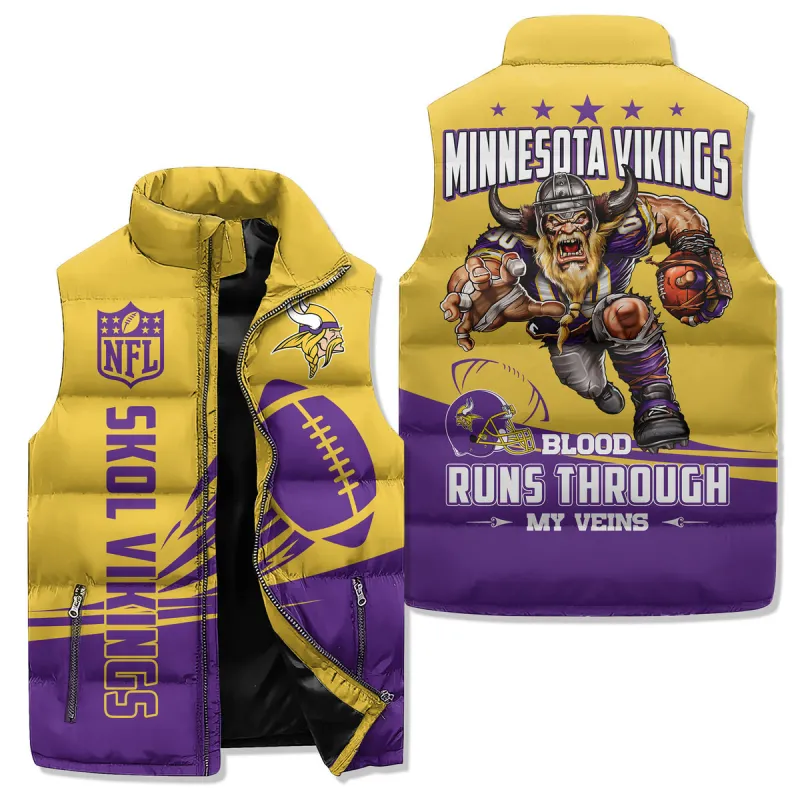 Minnesota Vikings Premium Sleeveless Puffer Jacket