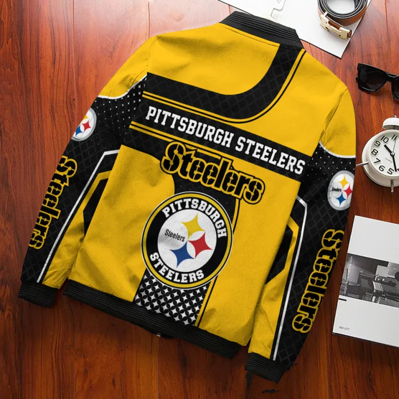 Pittsburgh Steelers Bomber Jacket - Back View
