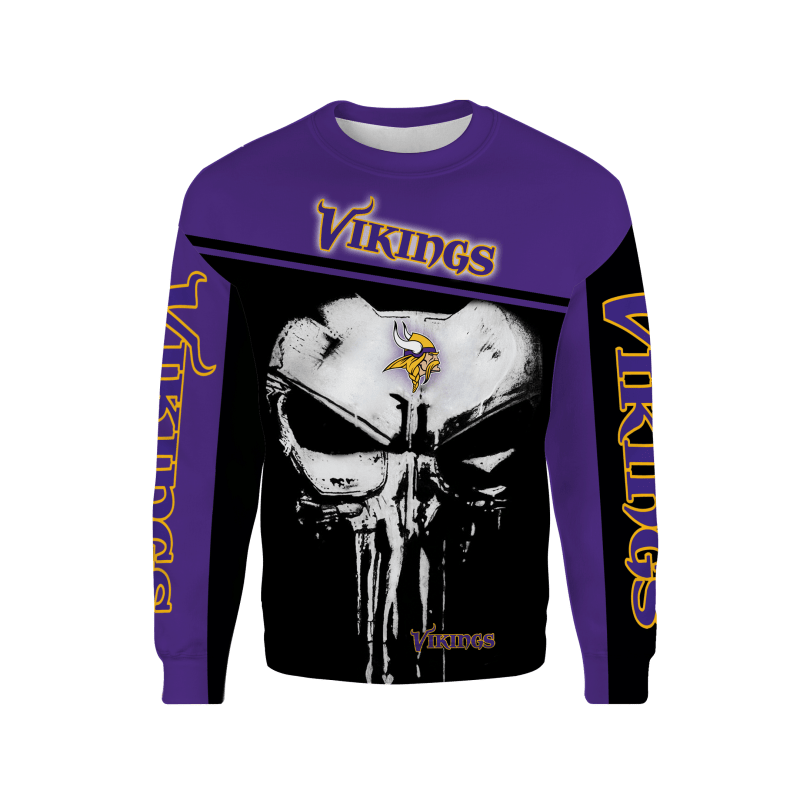 Minnesota Vikings Punisher Skull Sweater