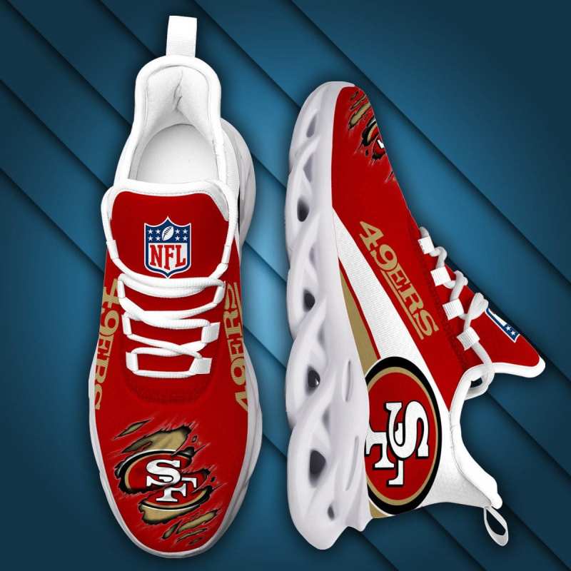 San Francisco 49ers Yezy Running Sneakers Side View