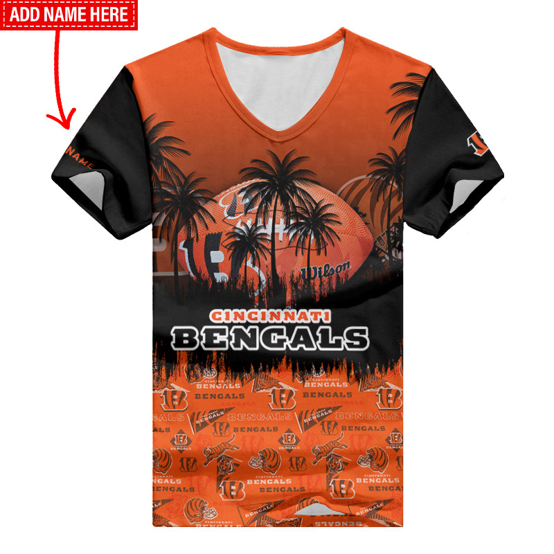 Cincinnati Bengals V-neck T-shirt 2