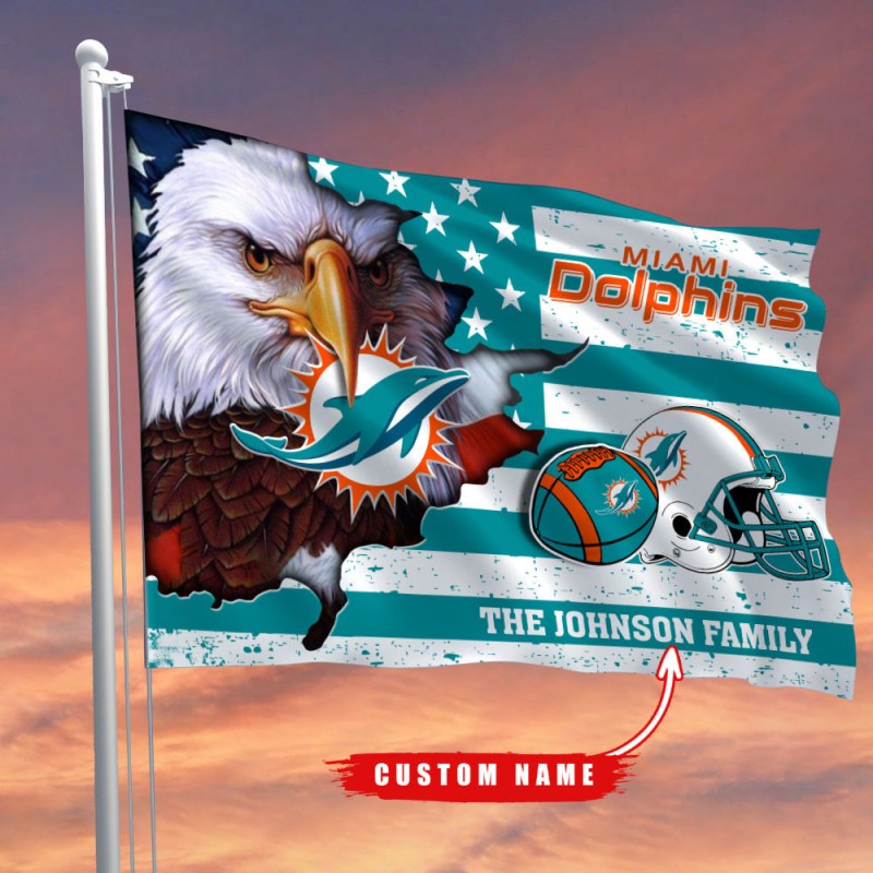Miami Dolphins Custom Name Flag