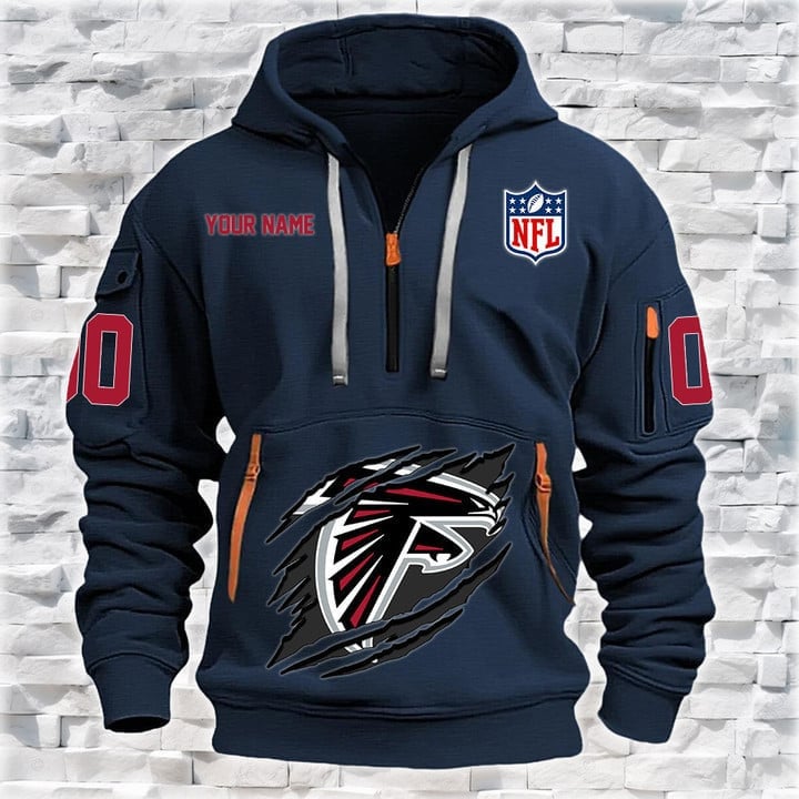 Atlanta Falcons Quarter Zip Hoodie Side View