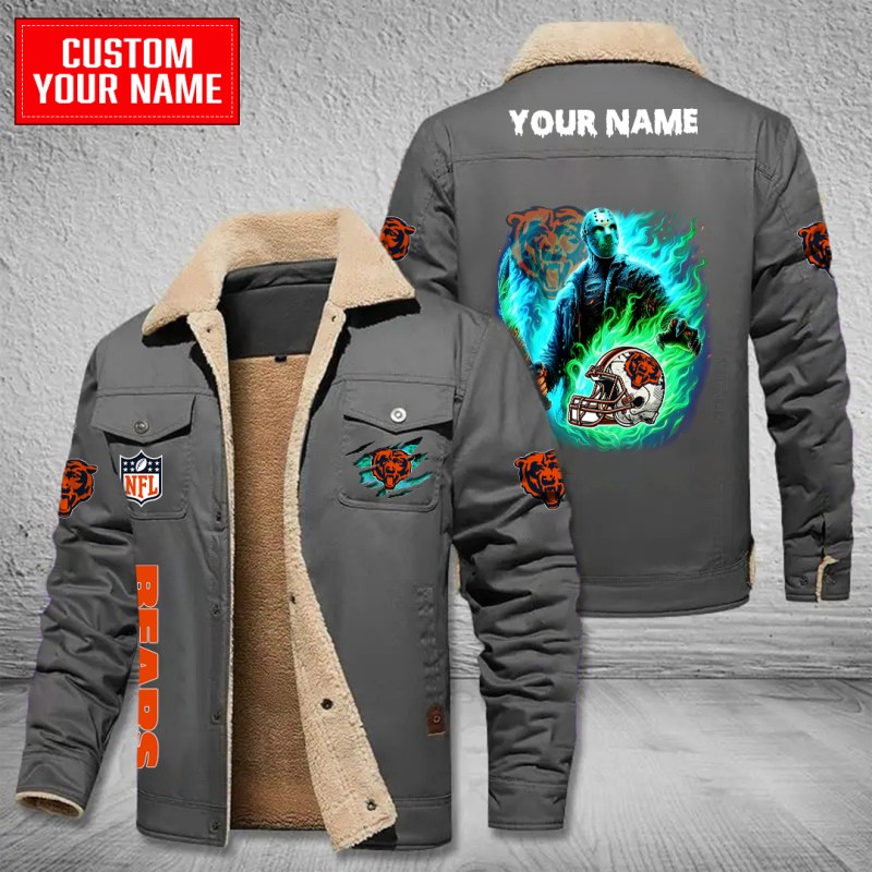 Chicago Bears Bomber Jacket Gray