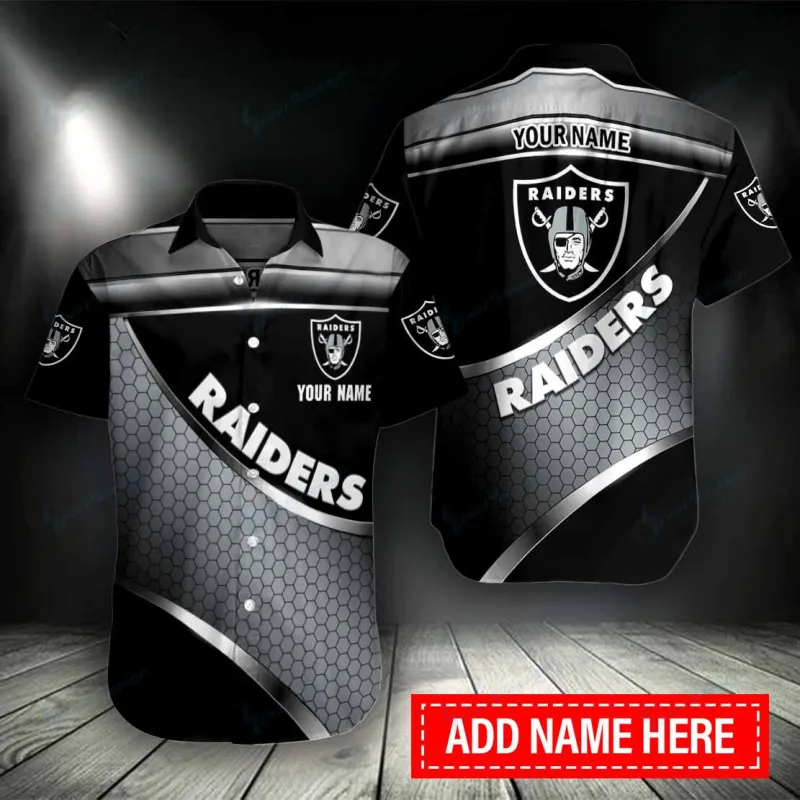 Las Vegas Raiders Personalized Button Shirt Size Chart
