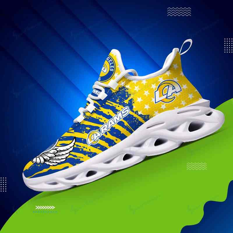 Los Angeles Rams Yezy Running Sneakers Side View
