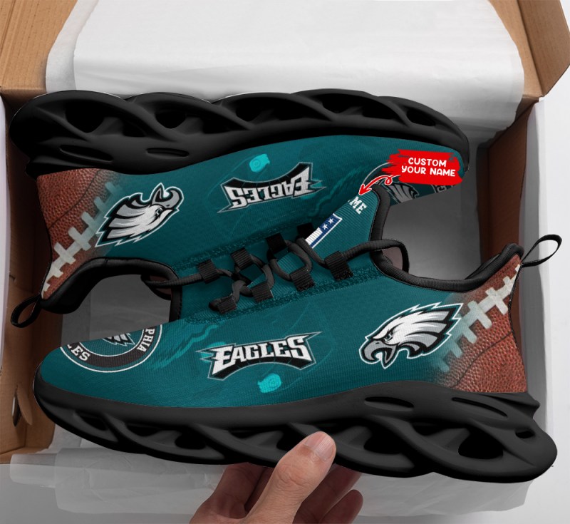Philadelphia Eagles Personalized Yezy Running Sneakers - Side View