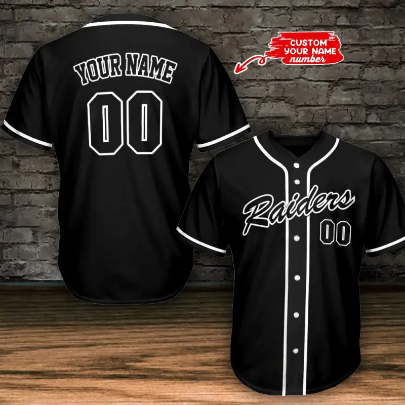 Las Vegas Raiders Personalized Baseball Jersey
