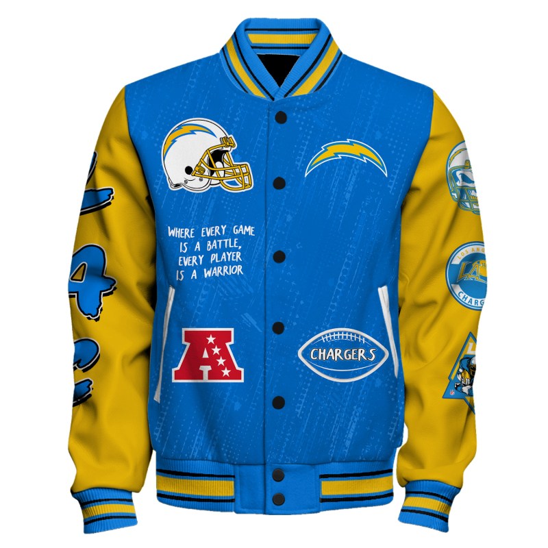 Los Angeles Chargers Varsity Jacket Back