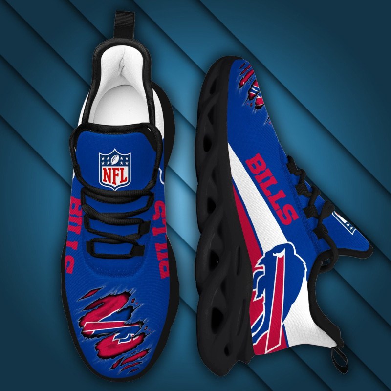 Buffalo Bills Yezy Running Sneakers - Angled View