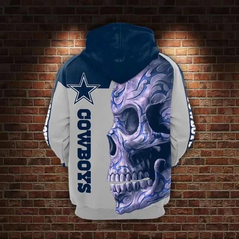 Dallas Cowboys Skull Hoodie Lifestyle Image