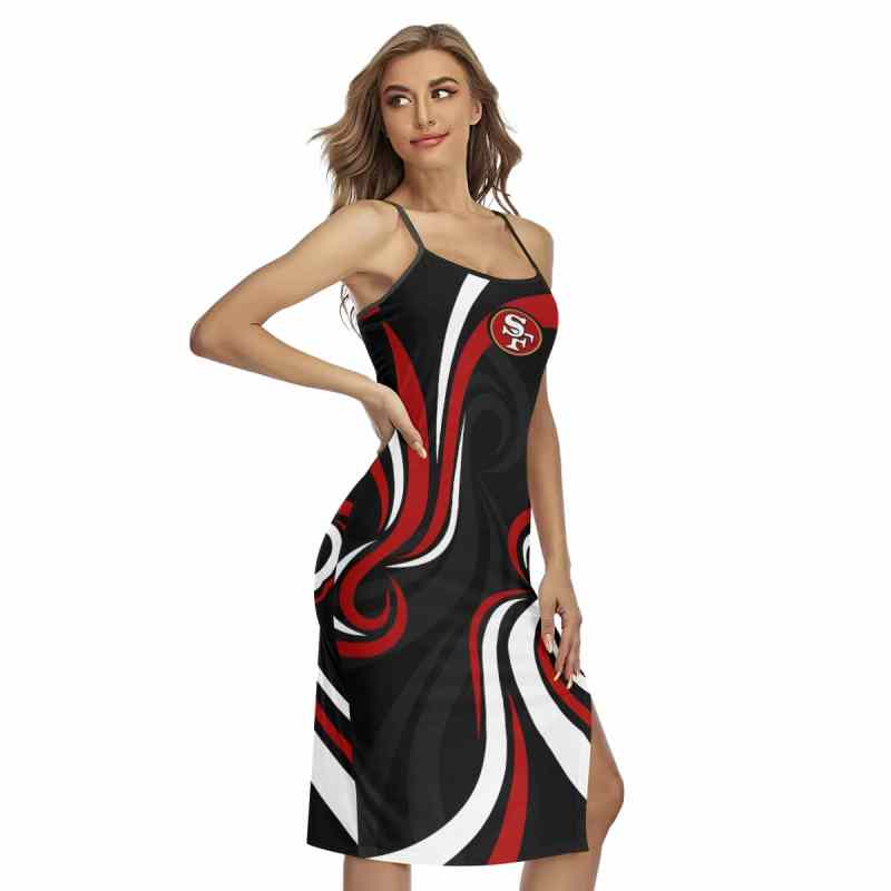 San Francisco 49ers Women's Back Cross Cami Dress Side View