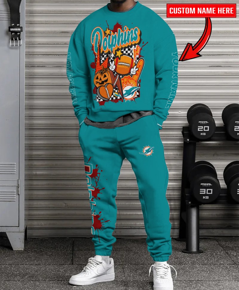 Miami Dolphins Halloween Collection Sweatshirt and Sweatpants