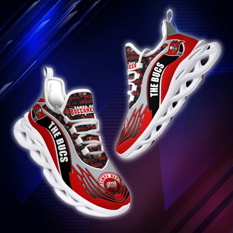 Close Up of Tampa Bay Buccaneers Yezy Running Sneakers