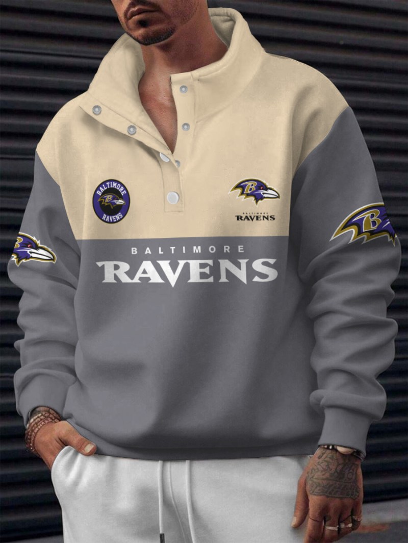 Baltimore Ravens Casual Colorful Stand Collar Sweatshirt