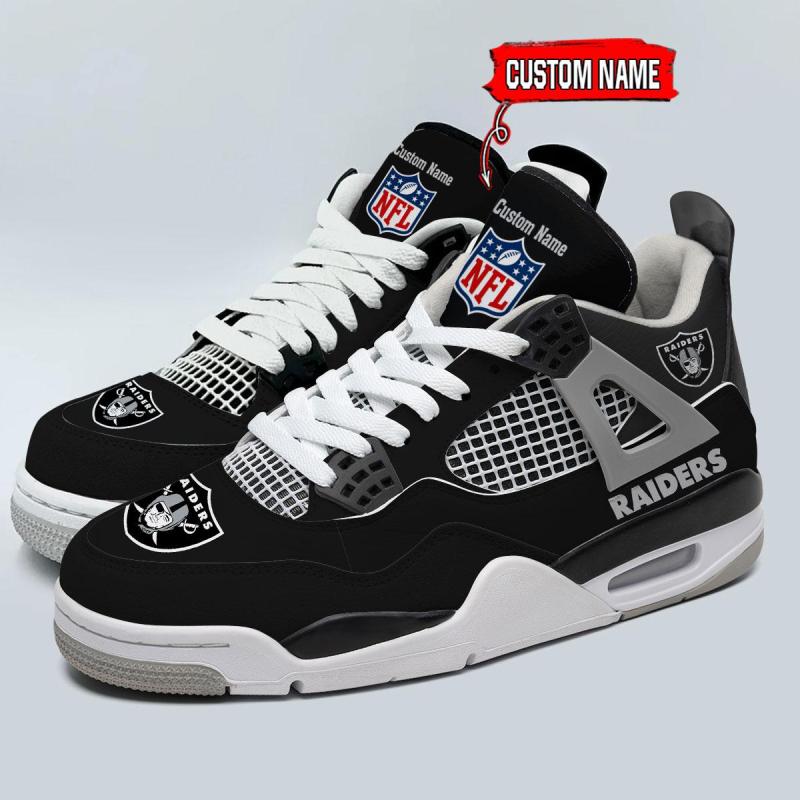 Las Vegas Raiders AJ4 Sneakers Design