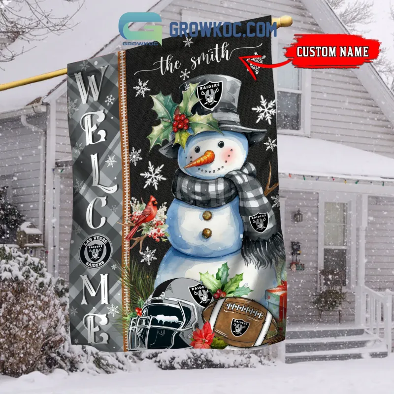 Las Vegas Raiders Christmas Personalized Flag 2