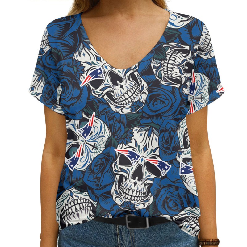 New England Patriots Summer V-neck Women's T-shirt