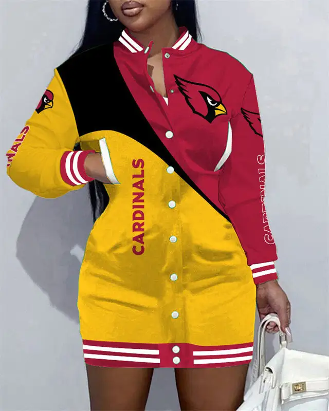 Arizona Cardinals Women Button Down Jacket Dress