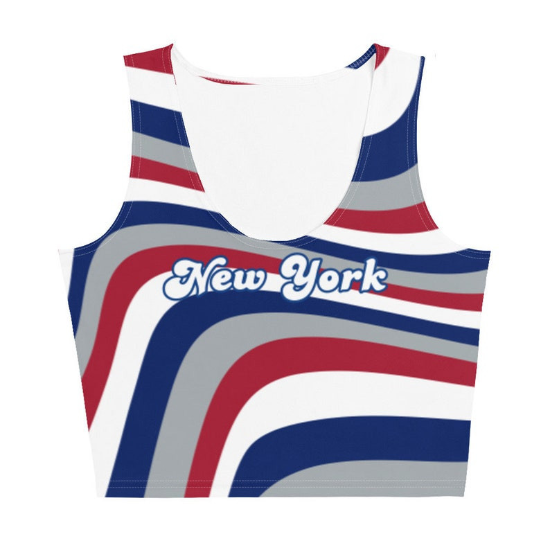 New York Giants Swirl Print Crop Top
