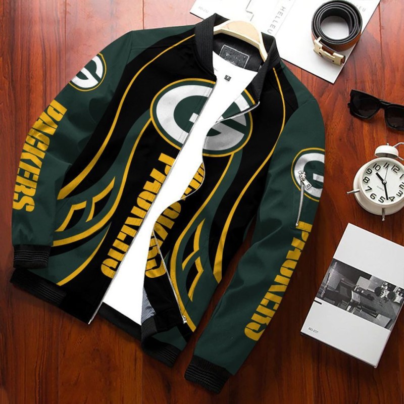 Green Bay Packers Bomber Jacket Front View