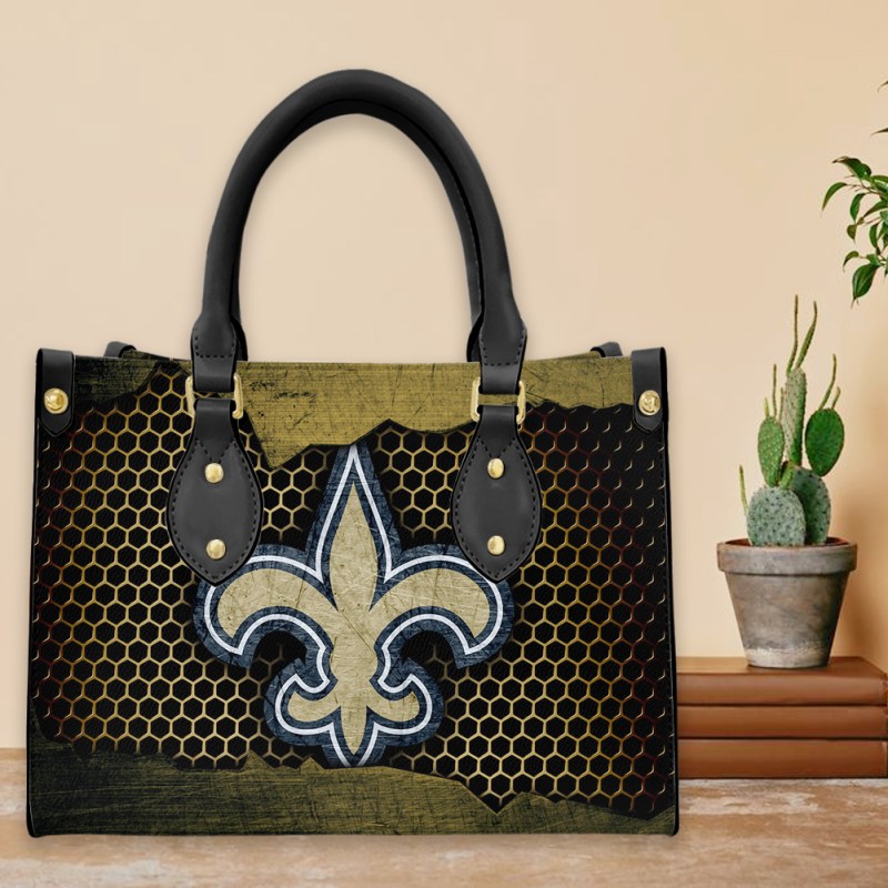 New Orleans Saints Leather Hand Bag