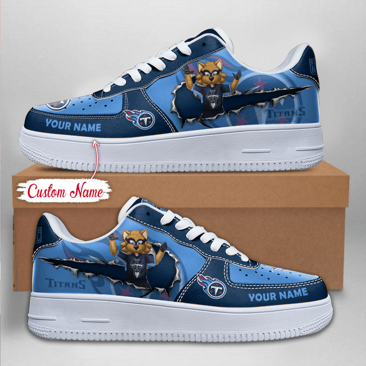 NFL Tennessee Titans Custom Name Air Force 1 Sneaker Side View