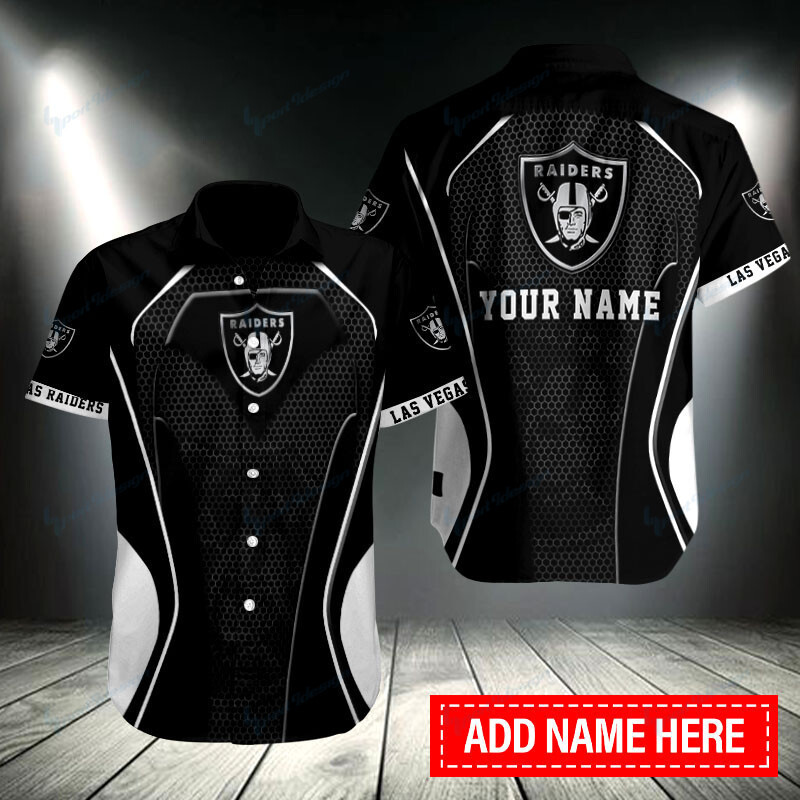 Las Vegas Raiders Personalized Button Shirt Sizing Chart