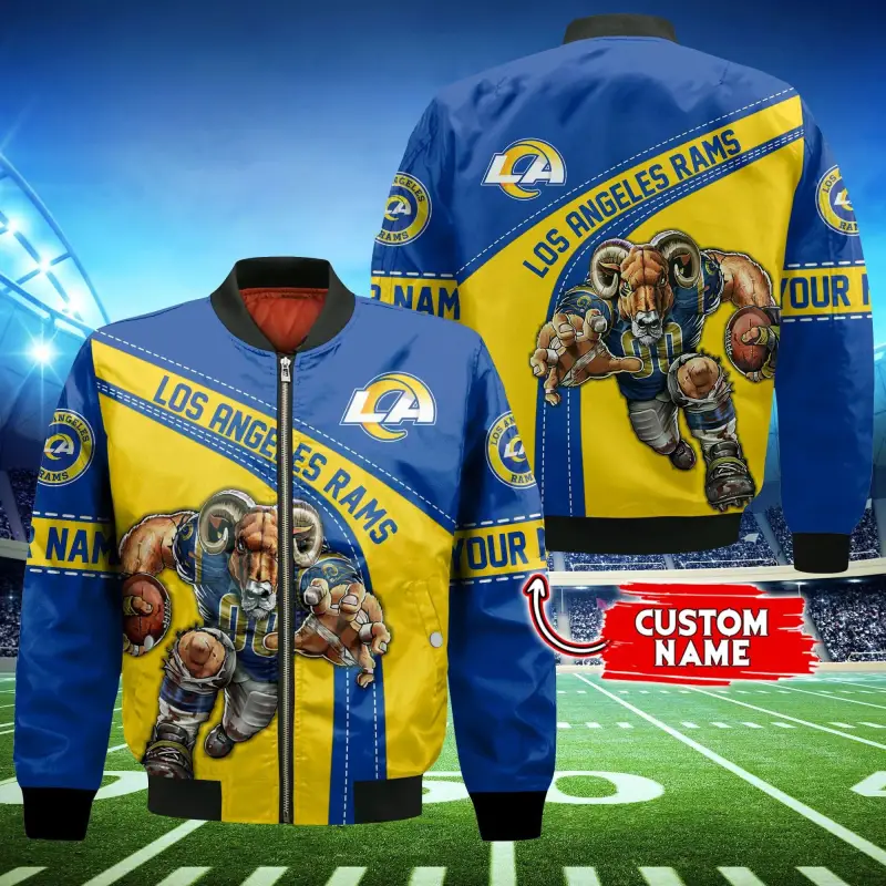Los Angeles Rams Personalized Thick Bomber Jacket