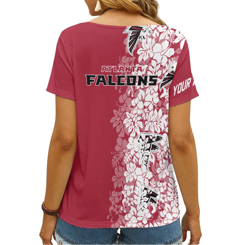 Atlanta Falcons Personalized V-neck Women T-shirt Image 3