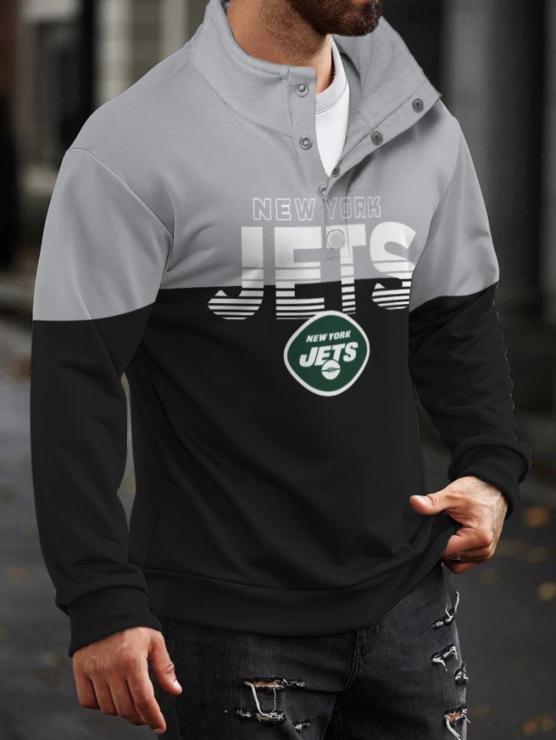 New York Jets Casual Colorful Stand Collar Sweatshirt